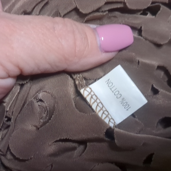 J. JANET* fun funky asymmetrical 'hole-y' vest in a neutral taupe colour - Picture 9 of 10